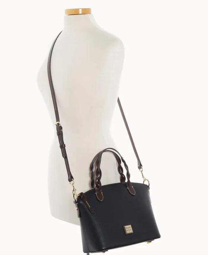 Dooney and Bourke Saffiano Small Heidi Satchel Black WomenMen Satchels