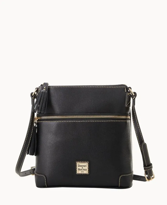 Dooney and Bourke Saffiano Small Tassel Crossbody Black WomenMen Crossbodies
