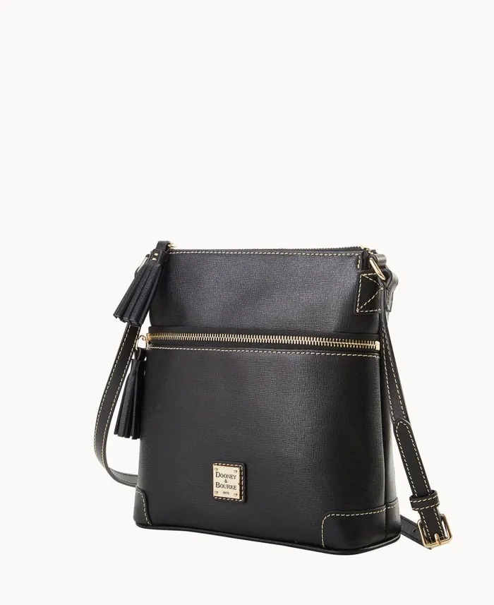 Dooney and Bourke Saffiano Small Tassel Crossbody Black WomenMen Crossbodies Dooney and Bourke Saffiano Small Tassel Crossbody Black WomenMen Crossbodies