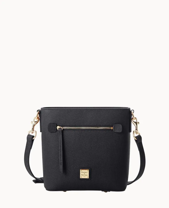 Dooney and Bourke Saffiano Small Zip Crossbody Black WomenMen Crossbodies