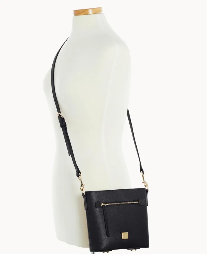 Dooney and Bourke Saffiano Small Zip Crossbody Black WomenMen Crossbodies