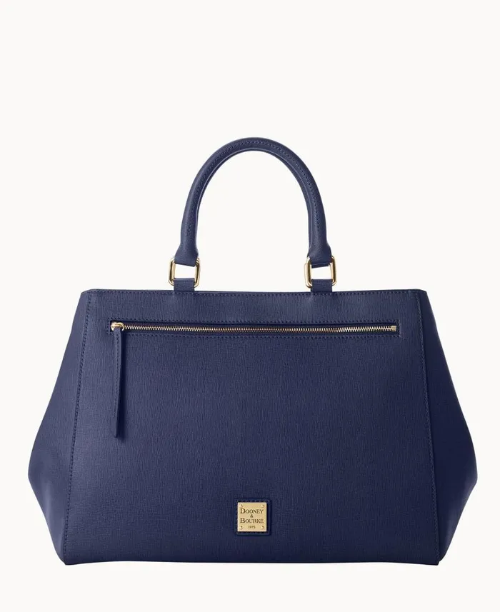 Dooney and Bourke Saffiano Zip Satchel Marine WomenMen Satchels