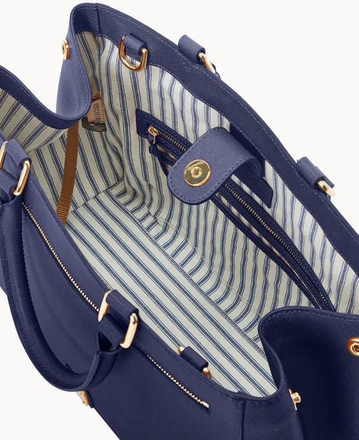Dooney and Bourke Saffiano Zip Satchel Marine WomenMen Satchels