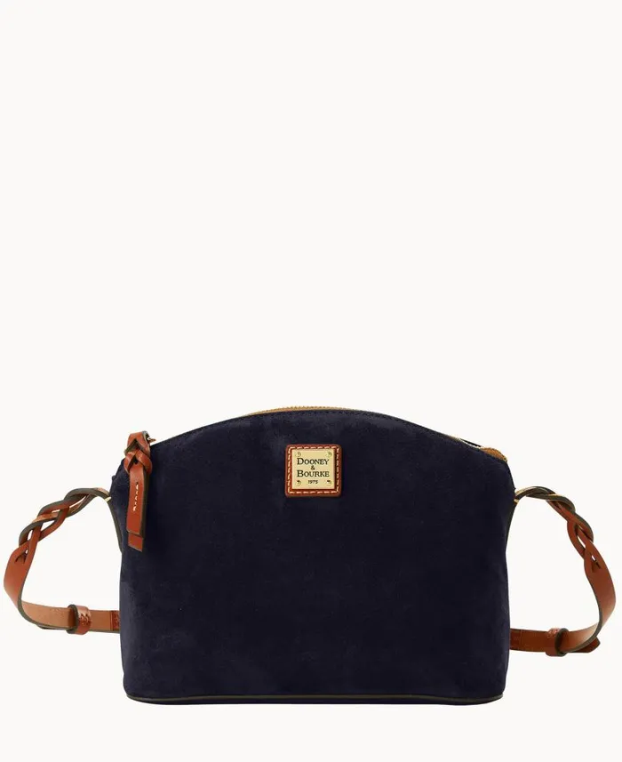 Dooney and Bourke Suede Penny Crossbody Navy WomenMen Crossbodies