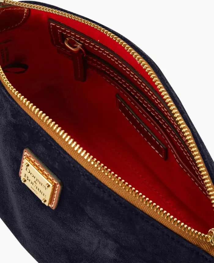 Dooney and Bourke Suede Penny Crossbody Navy WomenMen Crossbodies