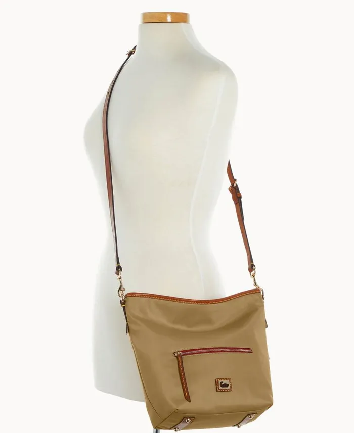 Dooney and Bourke Wayfarer Small Hobo Crossbody Taupe WomenMen Crossbodies