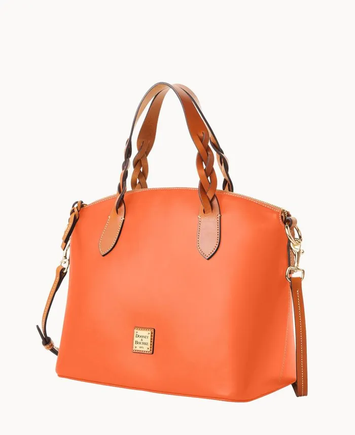 Dooney and Bourke Wexford Leather Celeste Satchel Coral WomenMen Satchels