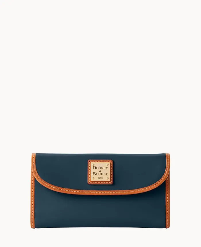 Dooney and Bourke Wexford Leather Continental Clutch Midnight Blue WomenMen Wallets