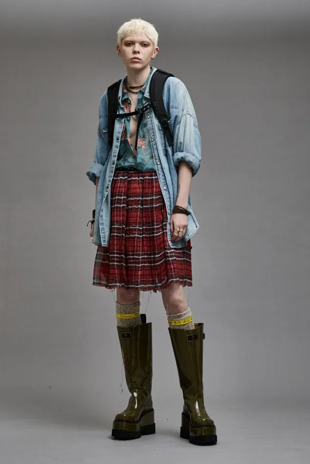 DOUBLE LAYER KILT SKIRT 8211 RED PLAID Women R13 Dresses and Skirts