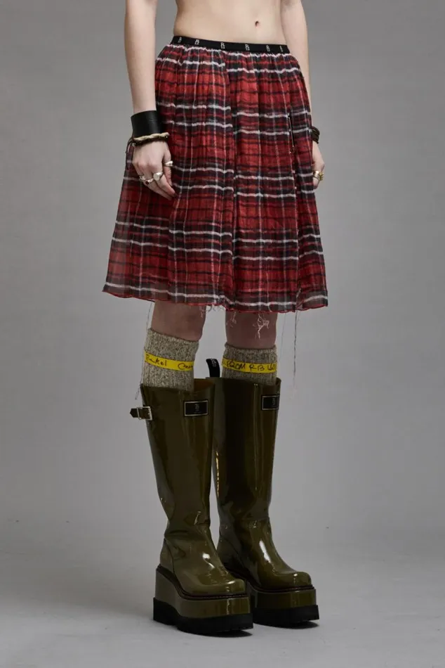 DOUBLE LAYER KILT SKIRT 8211 RED PLAID Women R13 Dresses and Skirts