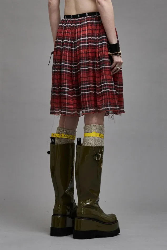 DOUBLE LAYER KILT SKIRT 8211 RED PLAID Women R13 Dresses and Skirts