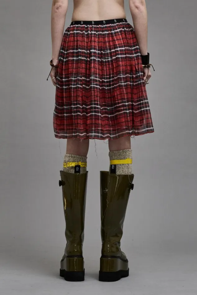 DOUBLE LAYER KILT SKIRT 8211 RED PLAID Women R13 Dresses and Skirts