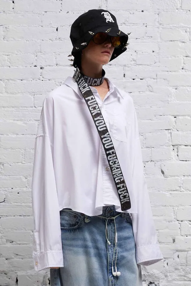 DROP NECK CROPPED SHIRT 8211 WHITE Women R13 Tops