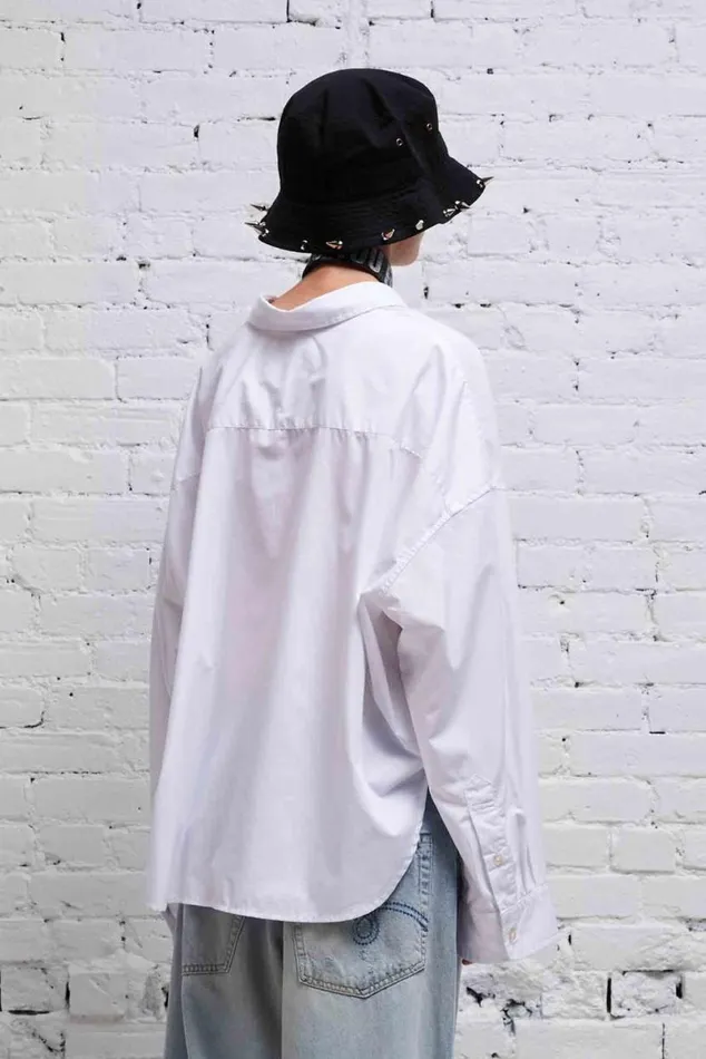 DROP NECK CROPPED SHIRT 8211 WHITE Women R13 Tops