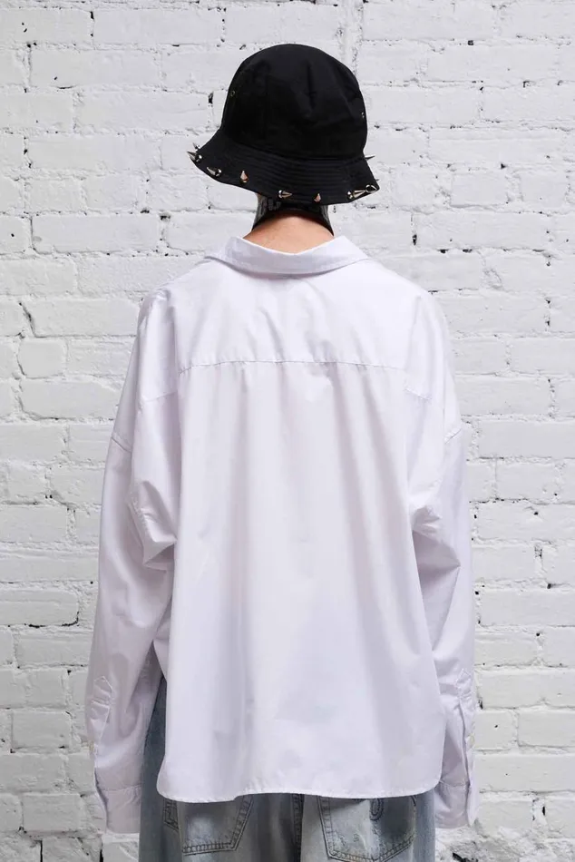 DROP NECK CROPPED SHIRT 8211 WHITE Women R13 Tops