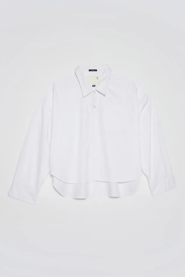 DROP NECK CROPPED SHIRT 8211 WHITE Women R13 Tops