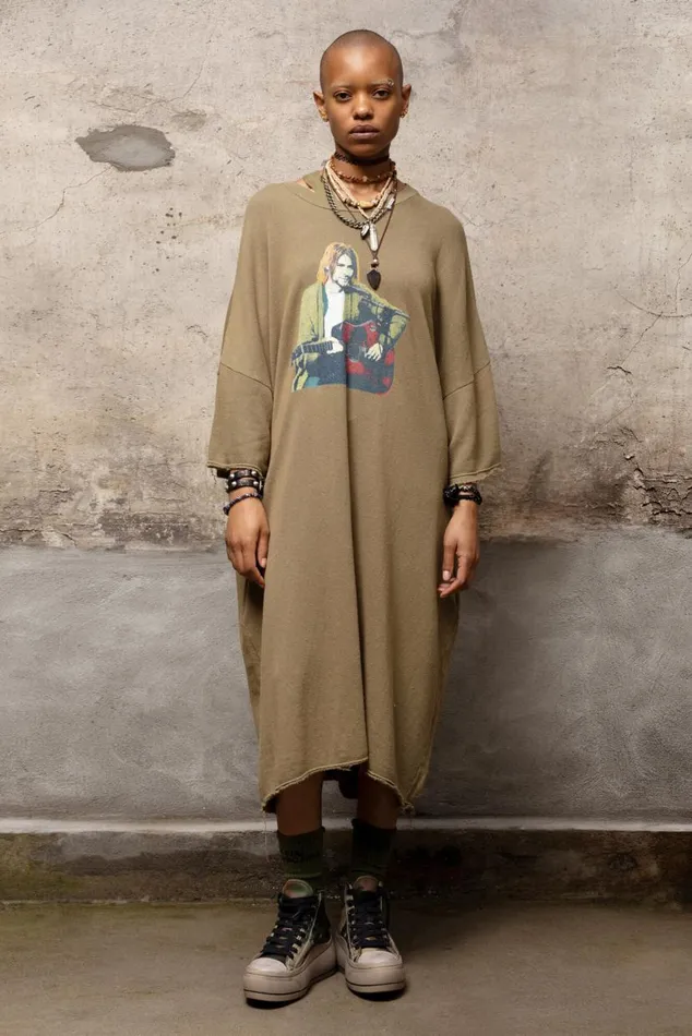 ELONGATED TSHIRT DRESS 8211 KURT CONCERT PRINT Women R13 Dresses and Skirts