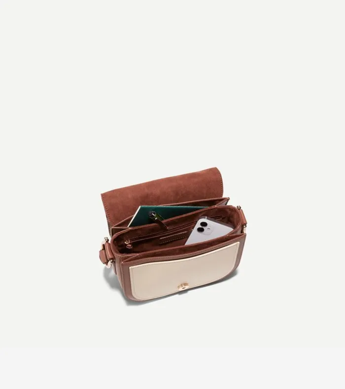 Essential Mini Saddle Snake Printsanddark Cuoio Brown Women Cole Haan Crossbody Bags