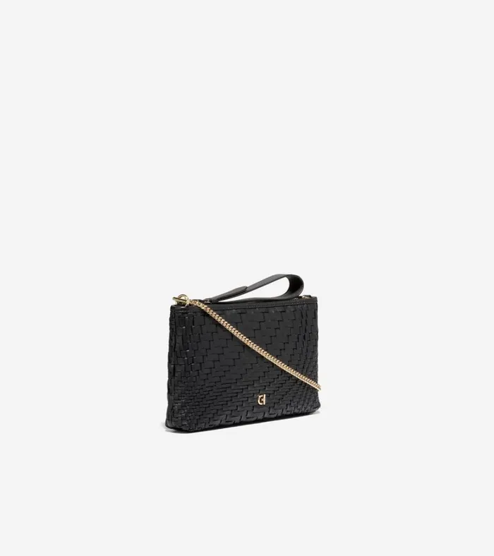 Essential Pouch Genevieve Weave Black Women Cole Haan Wallets and Wristlets
