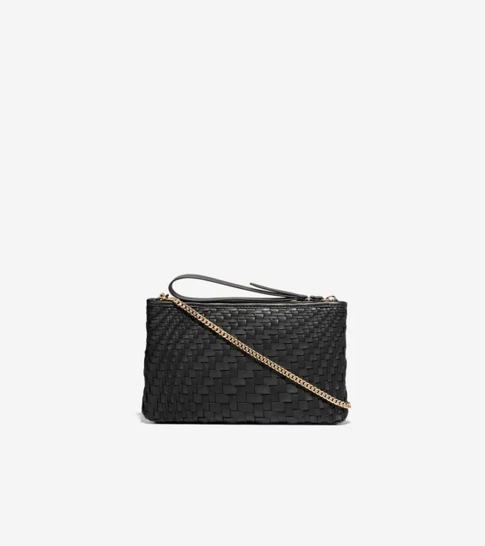 Essential Pouch Genevieve Weave Black Women Cole Haan Wallets and Wristlets