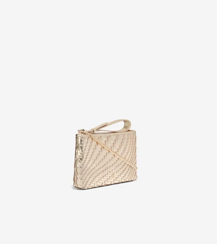 Essential Pouch Genevieve Weave Gold Women Cole Haan Wallets and Wristlets
