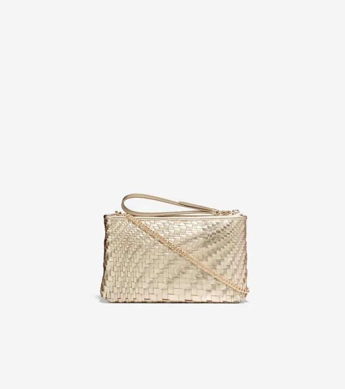 Essential Pouch Genevieve Weave Gold Women Cole Haan Wallets and Wristlets