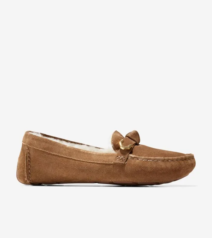 Evelyn Bow Drivers Golden Toffee Women Cole Haan Loafers and Drivers