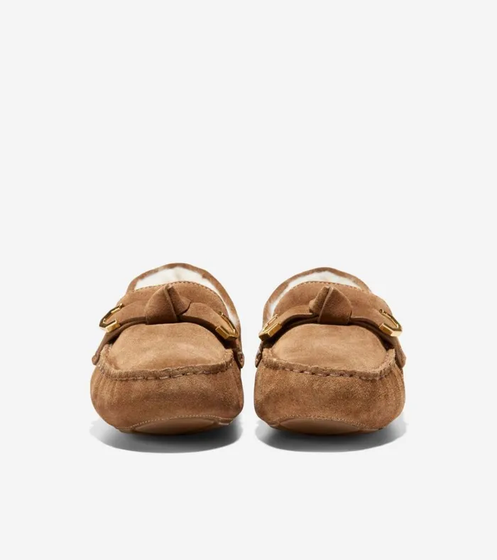 Evelyn Bow Drivers Golden Toffee Women Cole Haan Loafers and Drivers