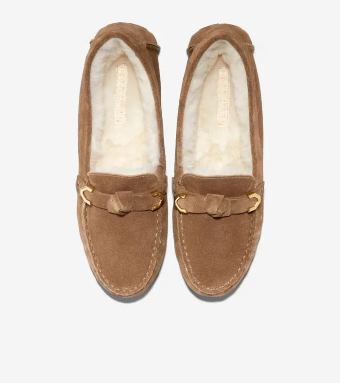 Evelyn Bow Drivers Golden Toffee Women Cole Haan Loafers and Drivers