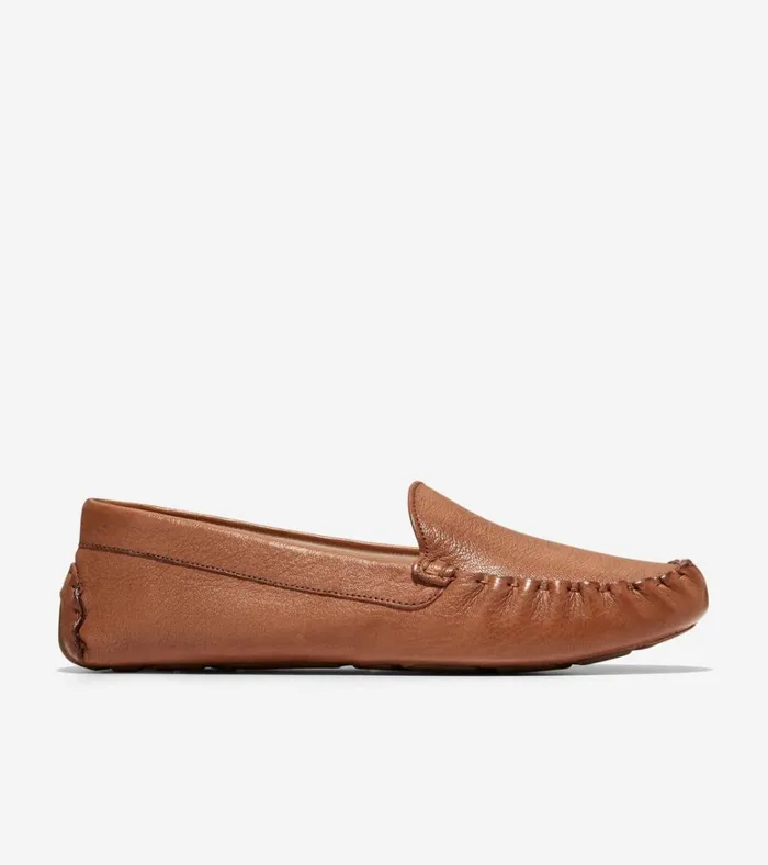 Evelyn Driver Pecan Leather Women Cole Haan Loafers and Drivers