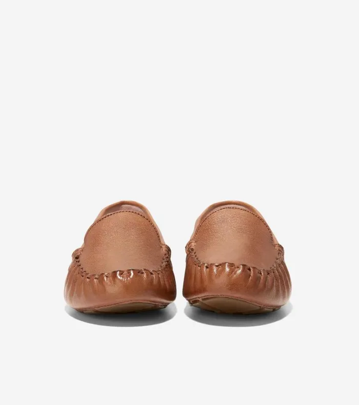 Evelyn Driver Pecan Leather Women Cole Haan Loafers and Drivers