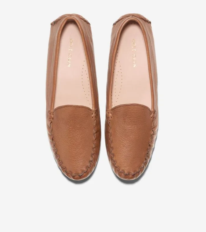 Evelyn Driver Pecan Leather Women Cole Haan Loafers and Drivers