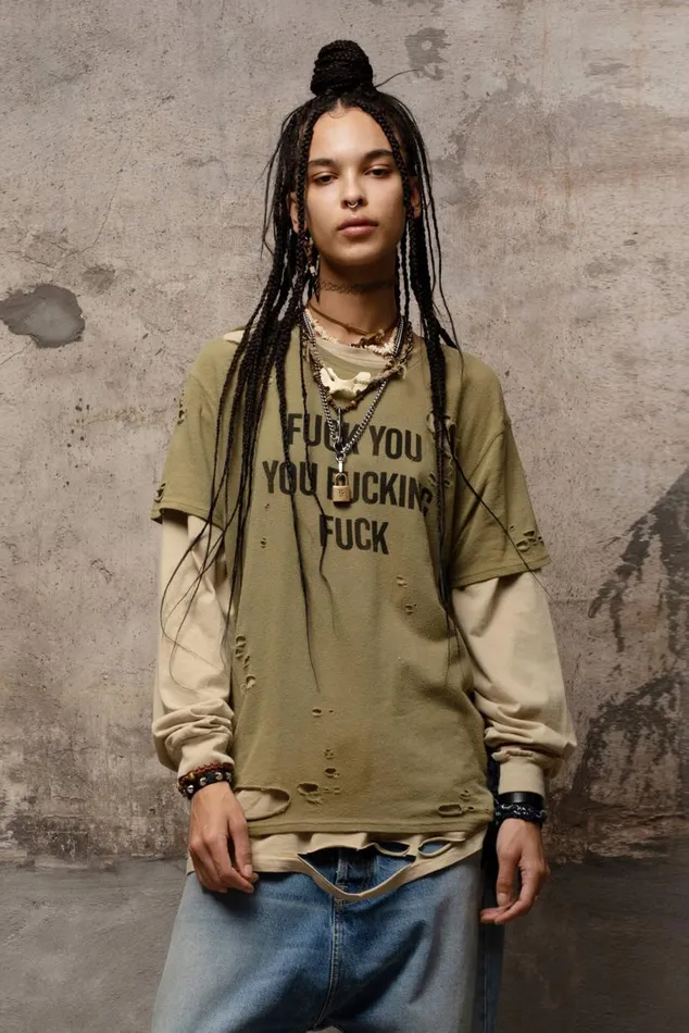 FU BOY T 8211 LIGHT GREEN Women R13 TShirts