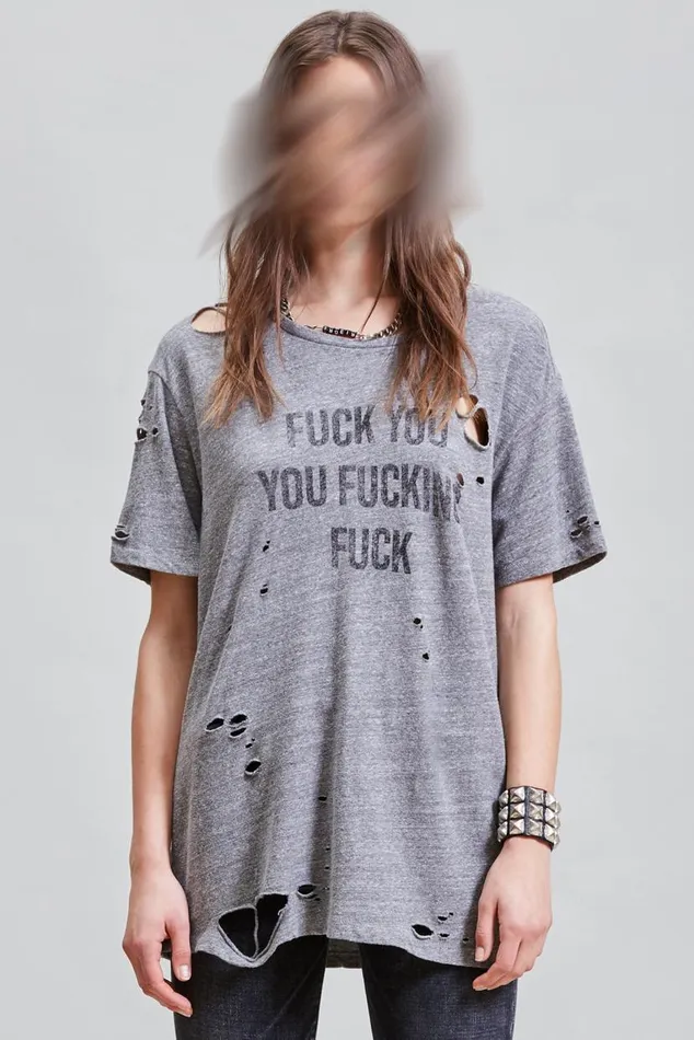 FU Ripped Boy T 8211 Heather Grey Official Site Women R13 TShirts