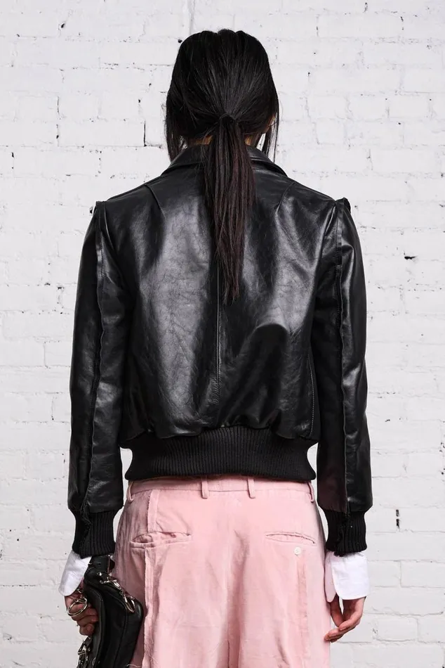 FLAT SLEEVE BOMBER 8211 BLACK Women R13 Jackets and Coats