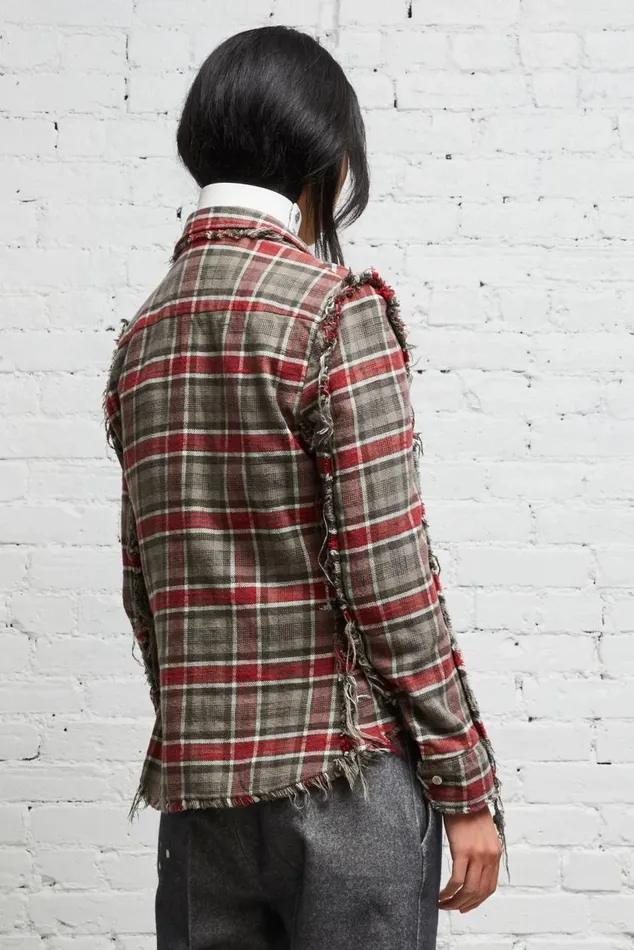 FLAT SLEEVE SHIRT 8211 GREY PLAID Women R13 Tops