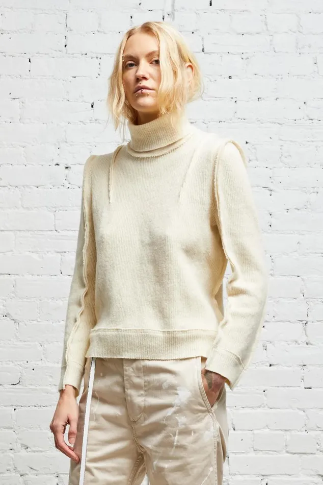 FLAT SLEEVE TURTLENECK 8211 ECRU Women R13 Tops