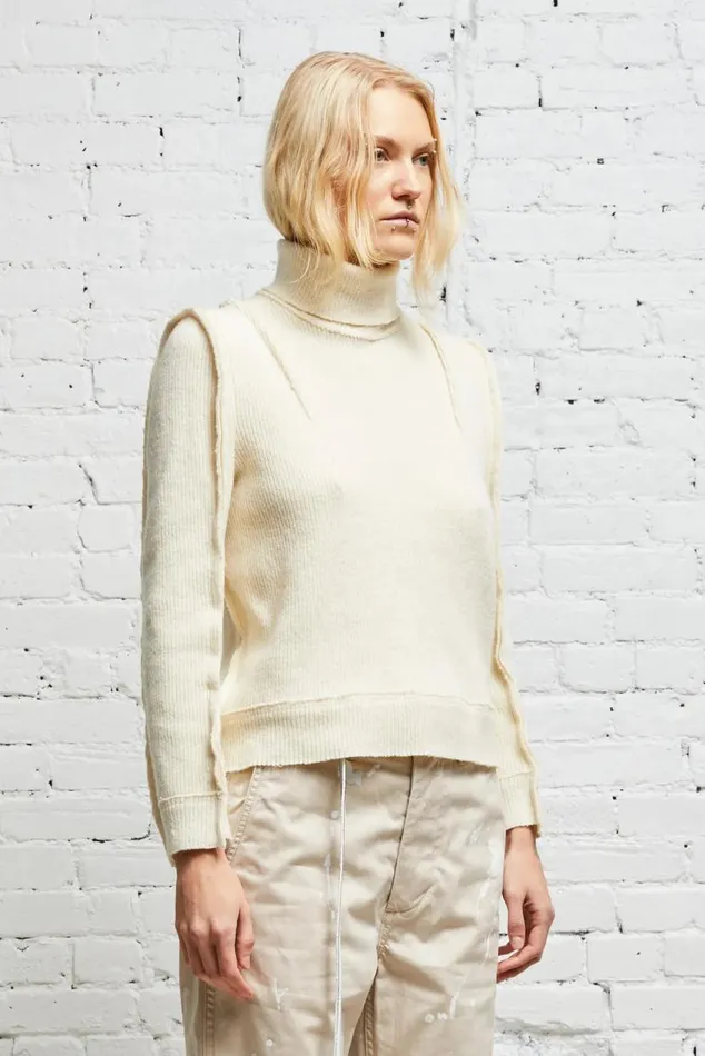FLAT SLEEVE TURTLENECK 8211 ECRU Women R13 Tops