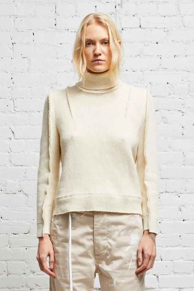 FLAT SLEEVE TURTLENECK 8211 ECRU Women R13 Tops
