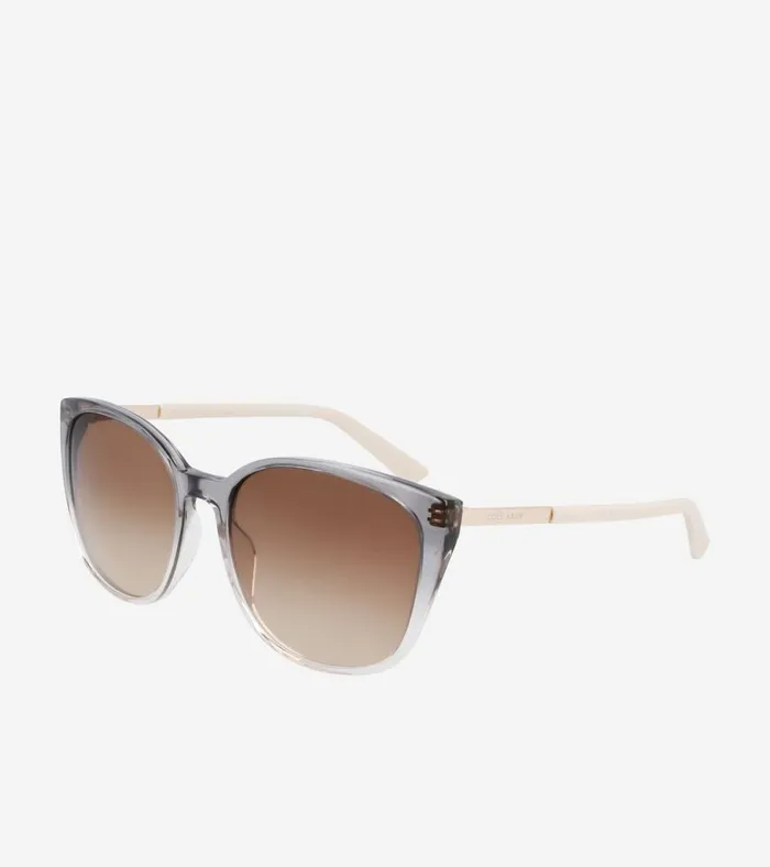 Flexible Square Cat Eye Sunglasses Taupe Fade Women Cole Haan Sunglasses