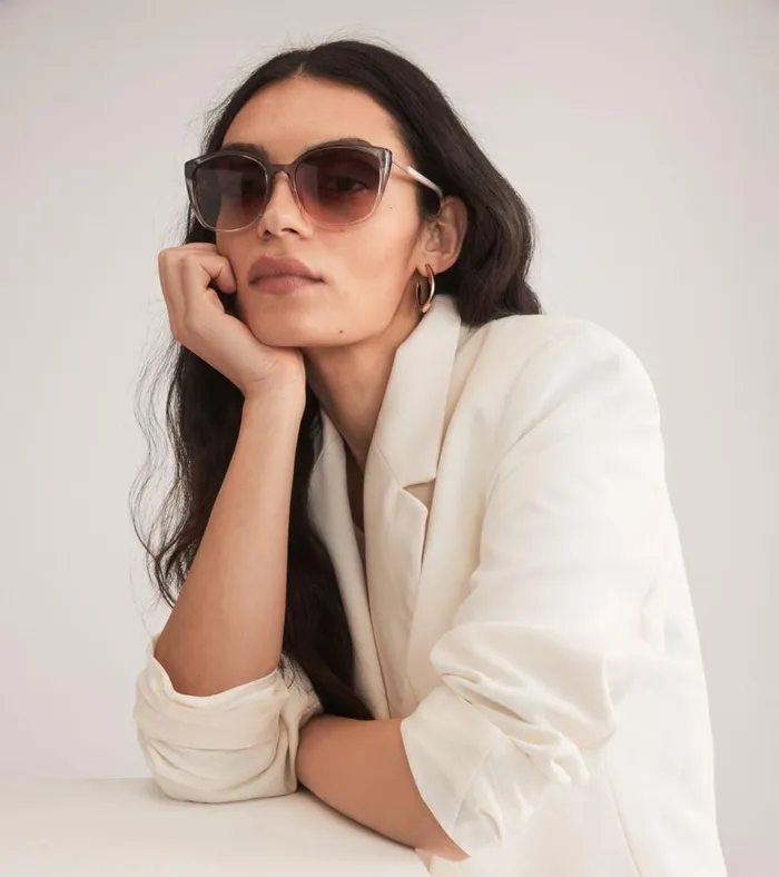 Flexible Square Cat Eye Sunglasses Taupe Fade Women Cole Haan Sunglasses