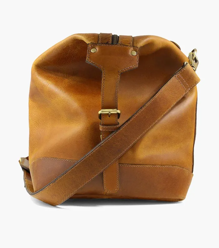 Florsheim Bags Akalin Buffalo Leather Duffel Bag Cognac 8211 Men