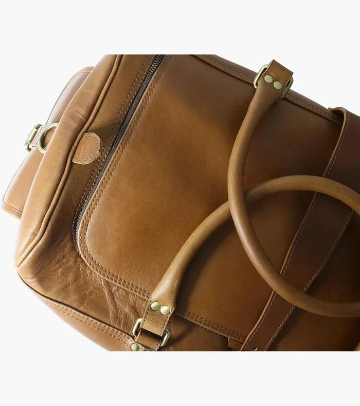 Florsheim Bags Candemir Genuine Leather Travel Bag Cognac 8211 Men