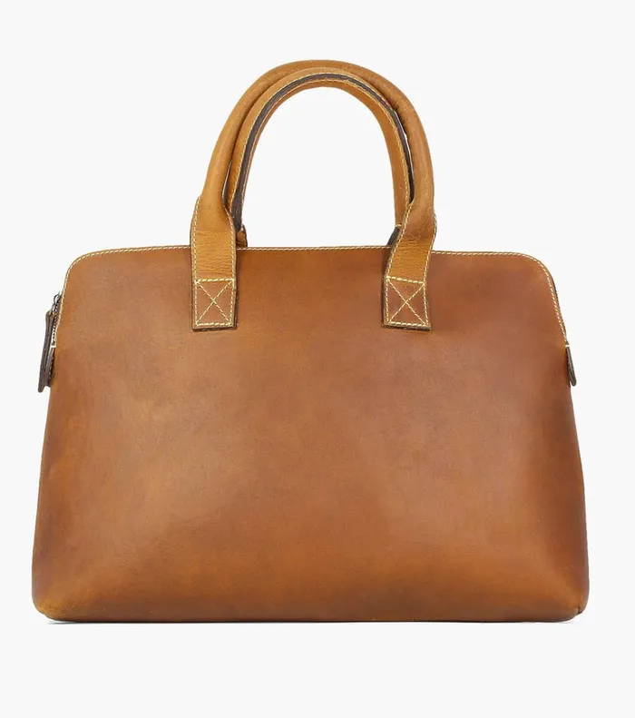 Florsheim Bags Cavus Hard Waxed Leather Bag Cognac 8211 Men
