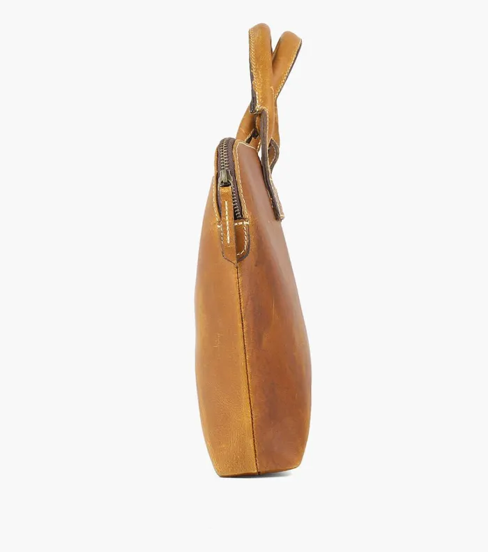Florsheim Bags Cavus Hard Waxed Leather Bag Cognac 8211 Men