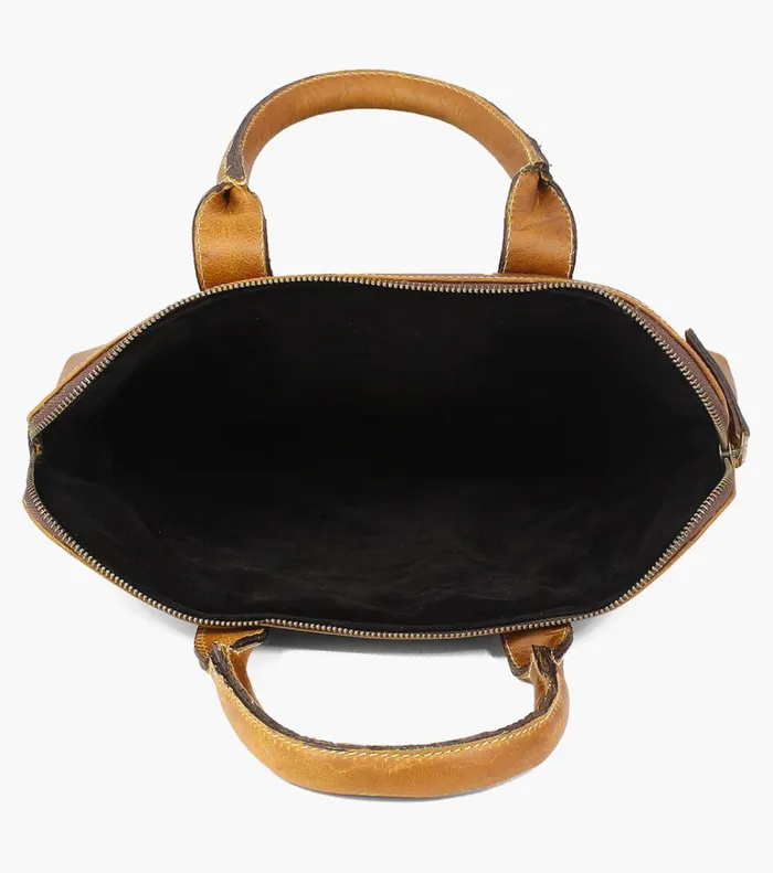 Florsheim Bags Cavus Hard Waxed Leather Bag Cognac 8211 Men