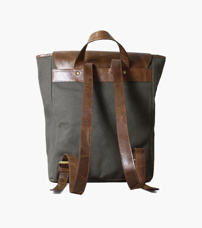 Florsheim Bags Orazio CanvasLeather Backpack Gray 8211 Men