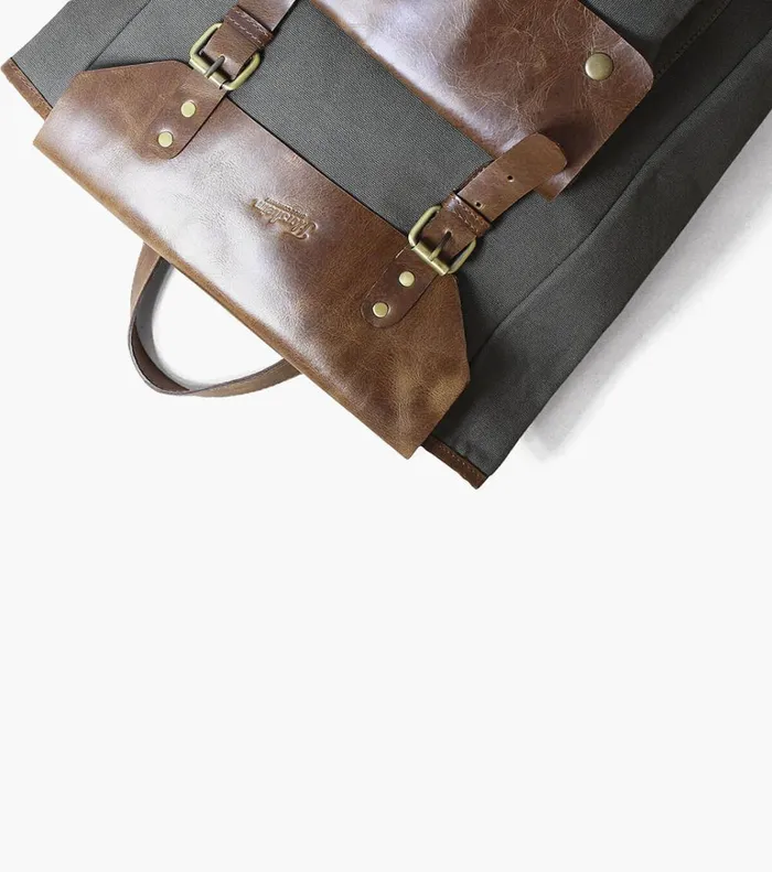 Florsheim Bags Orazio CanvasLeather Backpack Gray 8211 Men