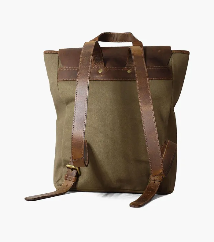 Florsheim Bags Orazio CanvasLeather Backpack Green 8211 Men