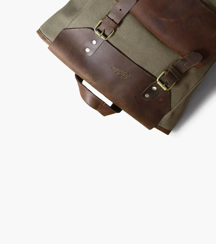 Florsheim Bags Orazio CanvasLeather Backpack Green 8211 Men